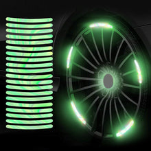 Load image into Gallery viewer, 20Pcs Car Wheel Sticker Night Light-emitting Tape Motorcycle Tire Warning Sticker Driving Safety Reflective
