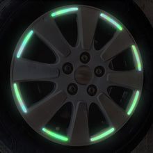 Load image into Gallery viewer, 20Pcs Car Wheel Sticker Night Light-emitting Tape Motorcycle Tire Warning Sticker Driving Safety Reflective

