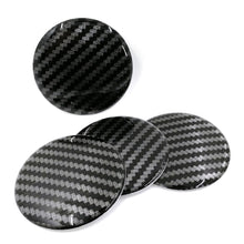 Load image into Gallery viewer, 4Pcs 56.5mm Car Wheel Center Hub Caps Carbon Fiber Glue Resin Logo Sticker for Rim Hubcap Styling Accessories
