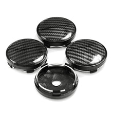 Load image into Gallery viewer, 4Pcs 60mm Car Wheel Center Hub Rim Caps Carbon Fiber Glue Resin Logo Sticker Hubcap Styling Accessories
