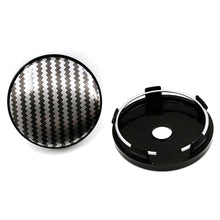 Load image into Gallery viewer, 4Pcs 60mm Car Wheel Center Hub Rim Caps Carbon Fiber Glue Resin Logo Sticker Hubcap Styling Accessories
