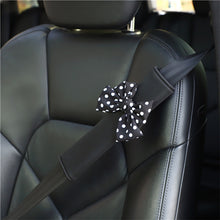 Load image into Gallery viewer, Car Styling Pink Princess Bow Tie Car Seat Belt Cover Shoulder Strap Soft Plush Protector Shoulder Pad Protector Car Decor

