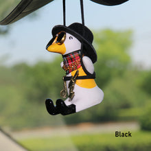 Load image into Gallery viewer, Cute Anime Pistol Cowboy Duck Car Rearview Mirror Pendant Decoration Super Cool Swing Duck Car Decor Pendant Auto Ornament Gift
