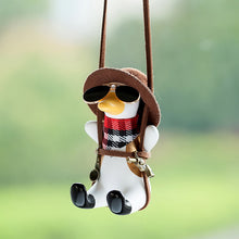 Load image into Gallery viewer, Cowboy Revolver Duck Car Accessorie Swing Duck Pendant Auto Rearview Mirror Ornaments Birthday Gift Anime Auto Decoraction
