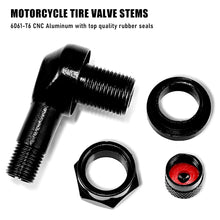 Load image into Gallery viewer, CNC Aluminum Alloy Motorcycle Rim Elbow 90 Degree Angle Valve Motorbike Wheel Tire Tubeless Valve Stems For Rim Wheel Parts
