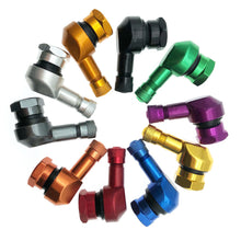 Load image into Gallery viewer, CNC Aluminum Alloy Motorcycle Rim Elbow 90 Degree Angle Valve Motorbike Wheel Tire Tubeless Valve Stems For Rim Wheel Parts
