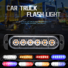 Load image into Gallery viewer, 12V 24V Ultra Thin 6SMD LED Strobe Warning Light Emergency Light Grill Breakdown Auto Flashing For SUV Truck Motorcycle Lightbar
