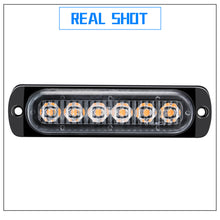 Load image into Gallery viewer, 12V 24V Ultra Thin 6SMD LED Strobe Warning Light Emergency Light Grill Breakdown Auto Flashing For SUV Truck Motorcycle Lightbar

