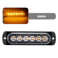 Load image into Gallery viewer, 12V 24V Ultra Thin 6SMD LED Strobe Warning Light Emergency Light Grill Breakdown Auto Flashing For SUV Truck Motorcycle Lightbar
