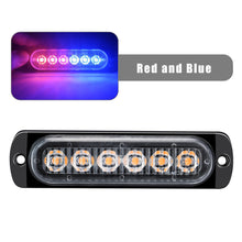 Load image into Gallery viewer, 12V 24V Ultra Thin 6SMD LED Strobe Warning Light Emergency Light Grill Breakdown Auto Flashing For SUV Truck Motorcycle Lightbar
