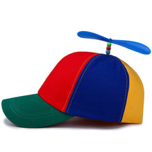 Load image into Gallery viewer, Funny Helicopter Propeller Baseball Caps Colorful Patchwork Cap Sun Children Boys Girls Snapback Hat
