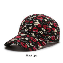 Load image into Gallery viewer, Women Men Cartoon Print Baseball Caps Female Male Lip Four Seasons Visors Snapback Cap Hat
