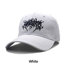 Load image into Gallery viewer, Adjstable Embroidery Gothic Street Punk Frauen Baseball Cap Men Cotton Pure Black Sports Caps Women Hip Hop Dad Hat
