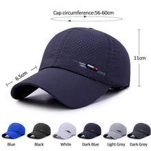 Load image into Gallery viewer, Summer Quick Dry For Men Sports Running Sweat Baseball Cap Male Canada Golf Caps Women Solid Snapback Bone Hat
