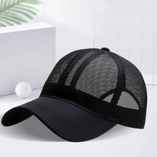 Load image into Gallery viewer, Adjustable Summer New Hollow Out Breathable Caps Monochrome Sun Visor Man Big Brim Baseball Cap

