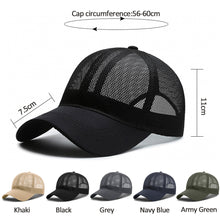 Load image into Gallery viewer, Adjustable Summer New Hollow Out Breathable Caps Monochrome Sun Visor Man Big Brim Baseball Cap
