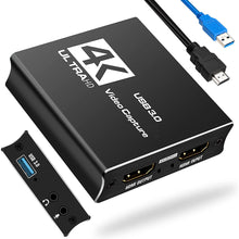 Load image into Gallery viewer, HDMI Video Capture Card for Live Streaming 1080P 4K USB3.0 Video Recorders Switch Game for PS4 Camera Xbox Recording Box
