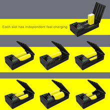 Load image into Gallery viewer, BTY-V202+ Ni-MH Ni-CD Li-ion battery charger Smart fast charger AA AAA 18650 16340 14500 Battery USB OUTPUT Charger for phone
