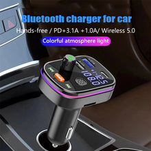 Load image into Gallery viewer, Bluetooth 5.0 Wireless FM Transmitter Dual Display PD 20W Fast Charging Dual USB Charger Handsfree Car Kit FM Modulator
