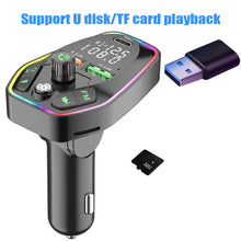 Load image into Gallery viewer, Bluetooth 5.0 Wireless FM Transmitter Dual Display Type C PD 20W 3.1A Fast Charging Dual USB Charger Handsfree Car Kit
