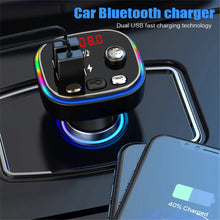 Load image into Gallery viewer, C20 Car Cigarette lighter FM Transmitter Audio Player Bluetooth With Colorful lights MP3 Player Dual USB 5V 3.1A Fast Charger
