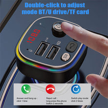 Load image into Gallery viewer, C20 Car Cigarette lighter FM Transmitter Audio Player Bluetooth With Colorful lights MP3 Player Dual USB 5V 3.1A Fast Charger
