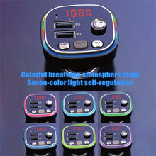 Load image into Gallery viewer, C20 Car Cigarette lighter FM Transmitter Audio Player Bluetooth With Colorful lights MP3 Player Dual USB 5V 3.1A Fast Charger

