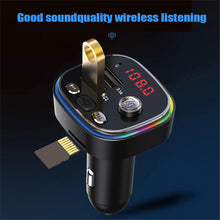Load image into Gallery viewer, C20 Car Cigarette lighter FM Transmitter Audio Player Bluetooth With Colorful lights MP3 Player Dual USB 5V 3.1A Fast Charger
