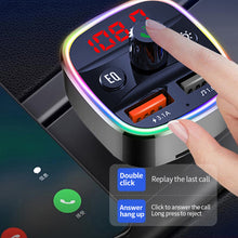 Load image into Gallery viewer, Ambient Light Bluetooth 5.0 FM Transmitter Car Kit MP3 Modulator Player Handsfree Audio Receiver 3.1A Dual USB Fast Car Charger
