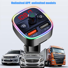 Load image into Gallery viewer, Ambient Light Bluetooth 5.0 FM Transmitter Car Kit MP3 Modulator Player Handsfree Audio Receiver 3.1A Dual USB Fast Car Charger
