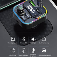 Load image into Gallery viewer, FM Transmitter Bluetooth 5.0 Car Handsfree Audio Mp3 Player Adapter USB 22.5W Quick Charging Type-C Fast Charger FM Modulator
