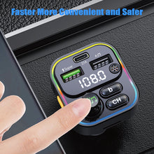 Load image into Gallery viewer, FM Transmitter Bluetooth 5.0 Car Handsfree Audio Mp3 Player Adapter USB 22.5W Quick Charging Type-C Fast Charger FM Modulator
