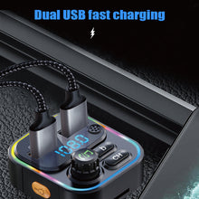 Load image into Gallery viewer, FM Transmitter Bluetooth 5.0 Car Handsfree Audio Mp3 Player Adapter USB 22.5W Quick Charging Type-C Fast Charger FM Modulator
