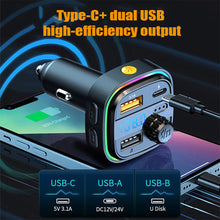 Load image into Gallery viewer, FM Transmitter C26 U Disk Car MP3 Player USB C 3.1A Fast Charging Car Charger Wireless Handsfree Bluetooth 5.0 Car Kit
