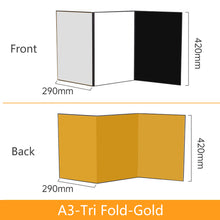 Load image into Gallery viewer, A3/A4 Fold Photography Reflection Card Portable Light Guide Plate Photography White Black Silver Golden Reflector Board Prop 2 Side Shooting Shading Plate For Photo Studio
