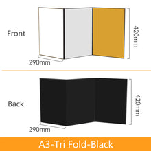 Load image into Gallery viewer, A3/A4 Fold Photography Reflection Card Portable Light Guide Plate Photography White Black Silver Golden Reflector Board Prop 2 Side Shooting Shading Plate For Photo Studio
