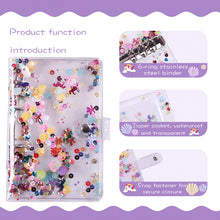 Load image into Gallery viewer, A6 Binder Budget PVC Planner Pockets Expense Budget Sheets Notebook Cash Envelope Organizer System with Clear Zipper Pocket
