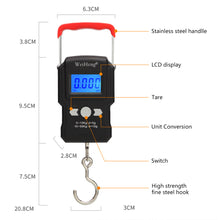 Load image into Gallery viewer, 50Kg/5g LCD Digital Scale with Backlight Portable Hanging Hook Scale Double Accuracy Fishing Travel Mini Electronic Weighing Scale
