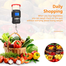 Load image into Gallery viewer, 50Kg/5g LCD Digital Scale with Backlight Portable Hanging Hook Scale Double Accuracy Fishing Travel Mini Electronic Weighing Scale
