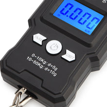 Load image into Gallery viewer, 50Kg/5g LCD Digital Scale with Backlight Portable Hanging Hook Scale Double Accuracy Fishing Travel Mini Electronic Weighing Scale
