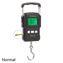 Load image into Gallery viewer, 75Kg 10g USB Chargeable LCD Digital Scale with 1m Ruler Tapeline Portable Hanging Hook Scale Fishing Travel Mini Electronic Weighing Scale
