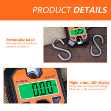 Load image into Gallery viewer, 100KG 50g Digital Fishing Scale Large Screen Portable Hunting Weighing Scale Industrial Digital Scale with Backlight Hook
