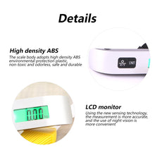 Load image into Gallery viewer, 50kg Digital Luggage Scale Travel Portable Suitcase Hanging Scales Digital Scale with Backlight Electronic Fishing Weights Pocket Scale
