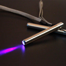 Load image into Gallery viewer, 365/395nm Stainless Steel Mini Pocket Lamp Led 365/395 UV Flashlight Torch Ultra Violet Light AAA Battery for Marker Checker Detection
