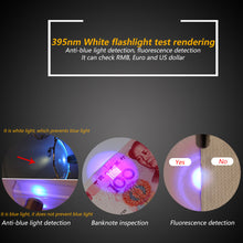 Load image into Gallery viewer, 365/395nm Stainless Steel Mini Pocket Lamp Led 365/395 UV Flashlight Torch Ultra Violet Light AAA Battery for Marker Checker Detection
