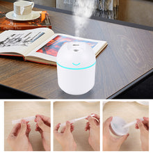 Load image into Gallery viewer, Portable 250ml USB Chargeable Air Humidifier Mute Aromatherapy Aroma Oil Diffuser with Night Light Cool Mist Sprayer Plants Purifier for Bedroom Home Car
