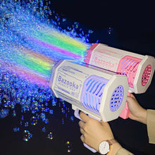 Load image into Gallery viewer, Bubbles Gun 69 Holes Bubbles Rocket Machine Gun-Shape Soap Launcher with Light Automatic Soap Blower Toys for Kids Children Gift

