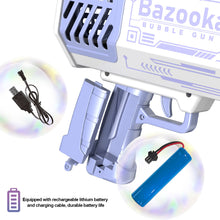 Load image into Gallery viewer, Bubbles Gun 69 Holes Bubbles Rocket Machine Gun-Shape Soap Launcher with Light Automatic Soap Blower Toys for Kids Children Gift
