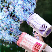 Load image into Gallery viewer, Bubbles Gun 69 Holes Bubbles Rocket Machine Gun-Shape Soap Launcher with Light Automatic Soap Blower Toys for Kids Children Gift
