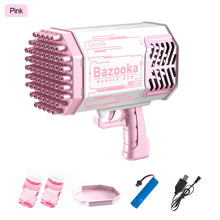 Load image into Gallery viewer, Bubbles Gun 69 Holes Bubbles Rocket Machine Gun-Shape Soap Launcher with Light Automatic Soap Blower Toys for Kids Children Gift

